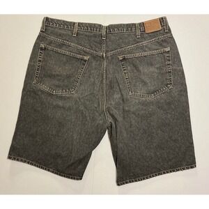 Y2K Baggy Polo Jeans Co Ralph Lauren Black Denim Shorts Mens 40 Faded Wide Leg